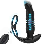 Birdsexy Thrusting Anal Vibrator with Penis Ring, Wireless Remote Control Anal Butt Plug Prostate Massager, Anal Toys for Men Couples